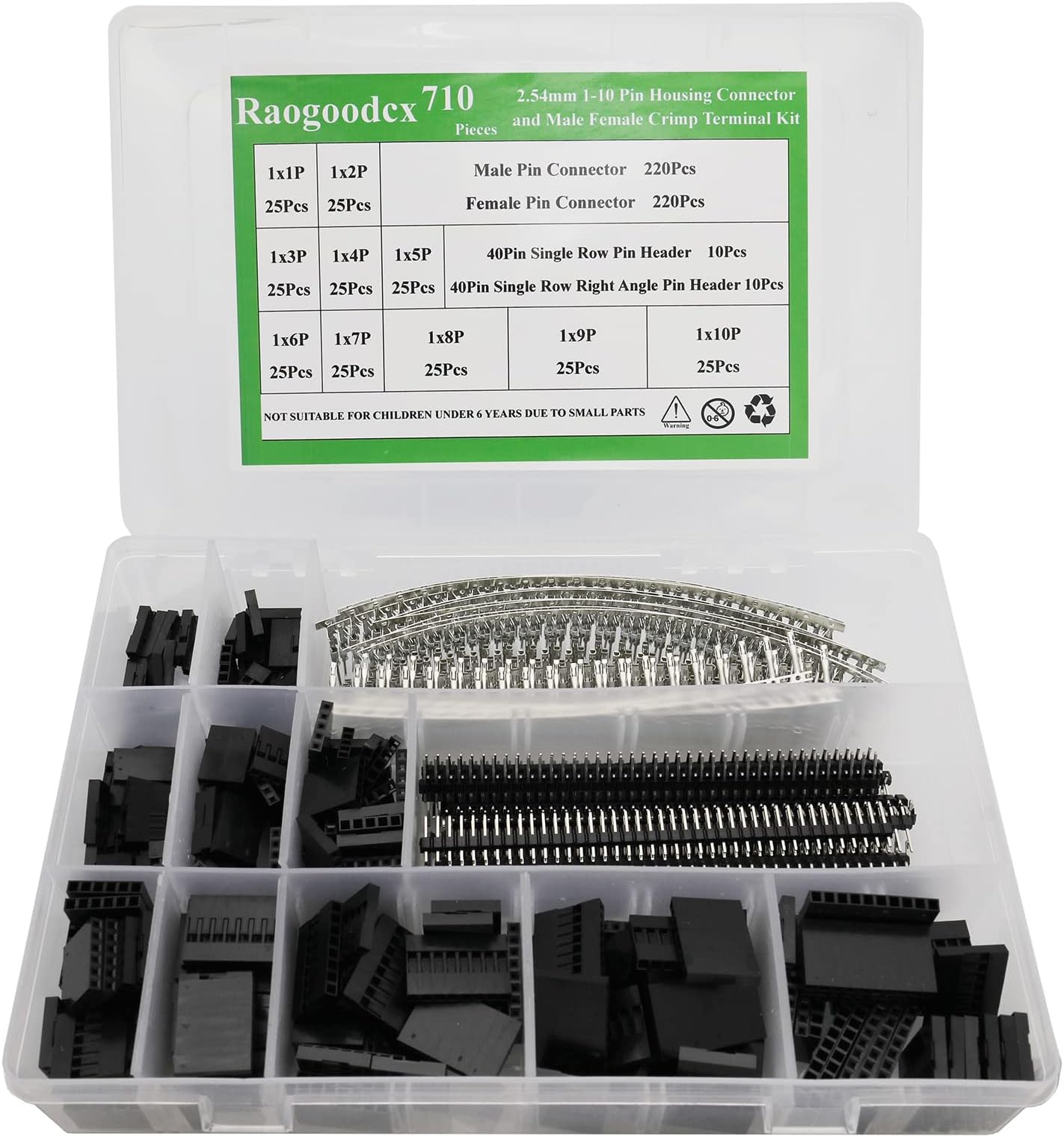 110 Pièces Supports CI DIP 2.54mm - 6 à 40 Broches - Pour Soudure Et Prototypage Électronique
