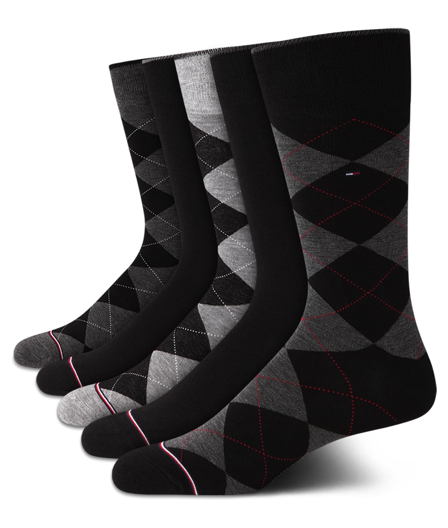 Mens Dress Socks - 5 Pack Lightweight Patterned Everyday Long Work Socks for Men for Casual & Formal Wear