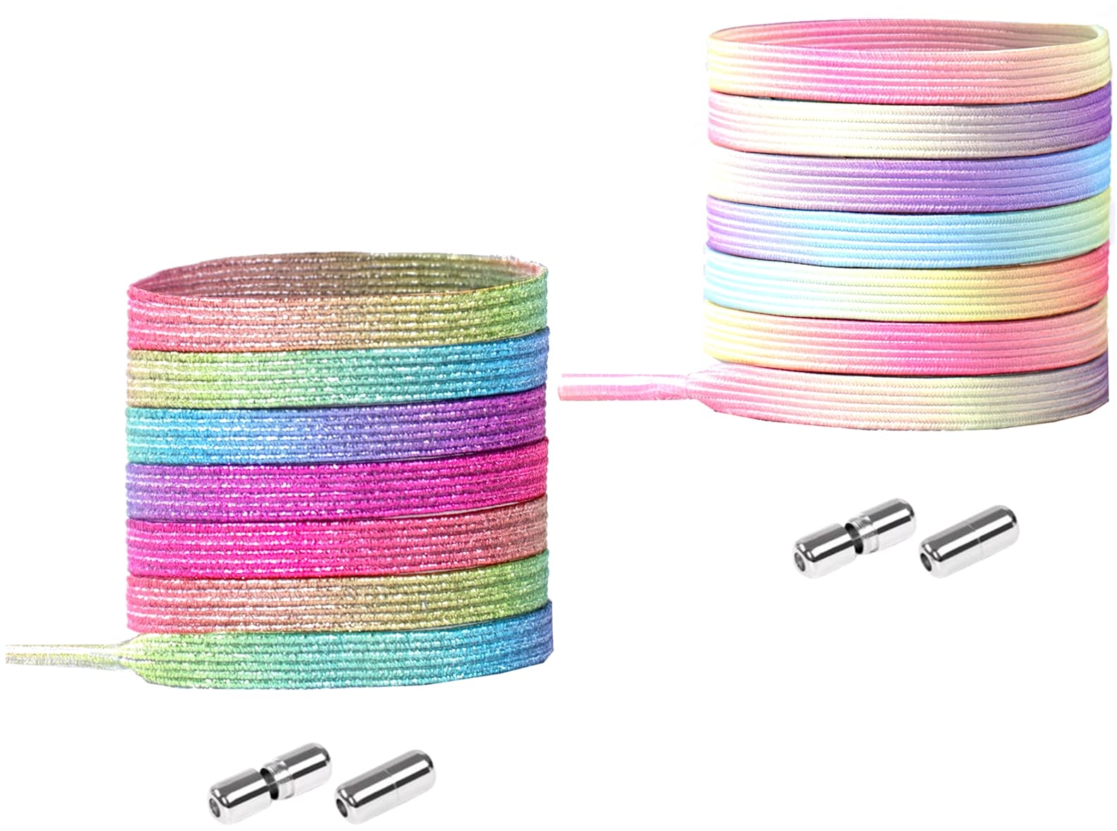 nikwesmElastic No tie flat Shoe Laces for adults kids Sneaker and Boot, One Size Fits All(2 Pair)