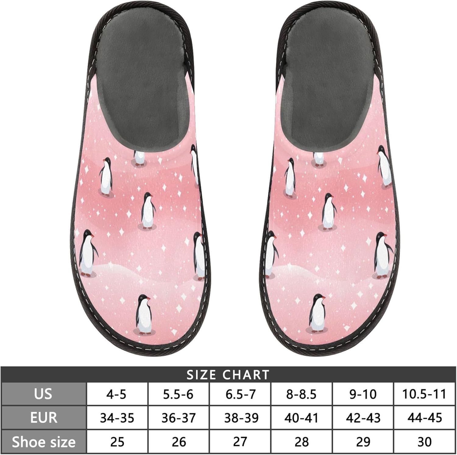 Cute Penguin House Slippers – Cozy Fuzzy Slippers for Guests, Washable & Disposable, Perfect for Shoeless Home, Spa & Hotel Use A112984