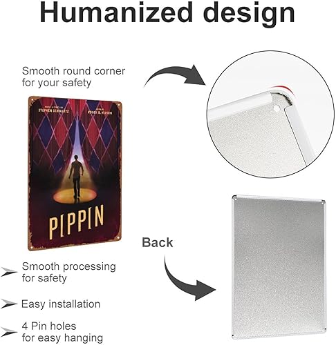 Miniatura 3 de Cartel de decoración de pared con diseño de película Pippin de 12 x 8 pulgadas, letrero de metal para decoración de pared, cueva, bar, club, hogar,