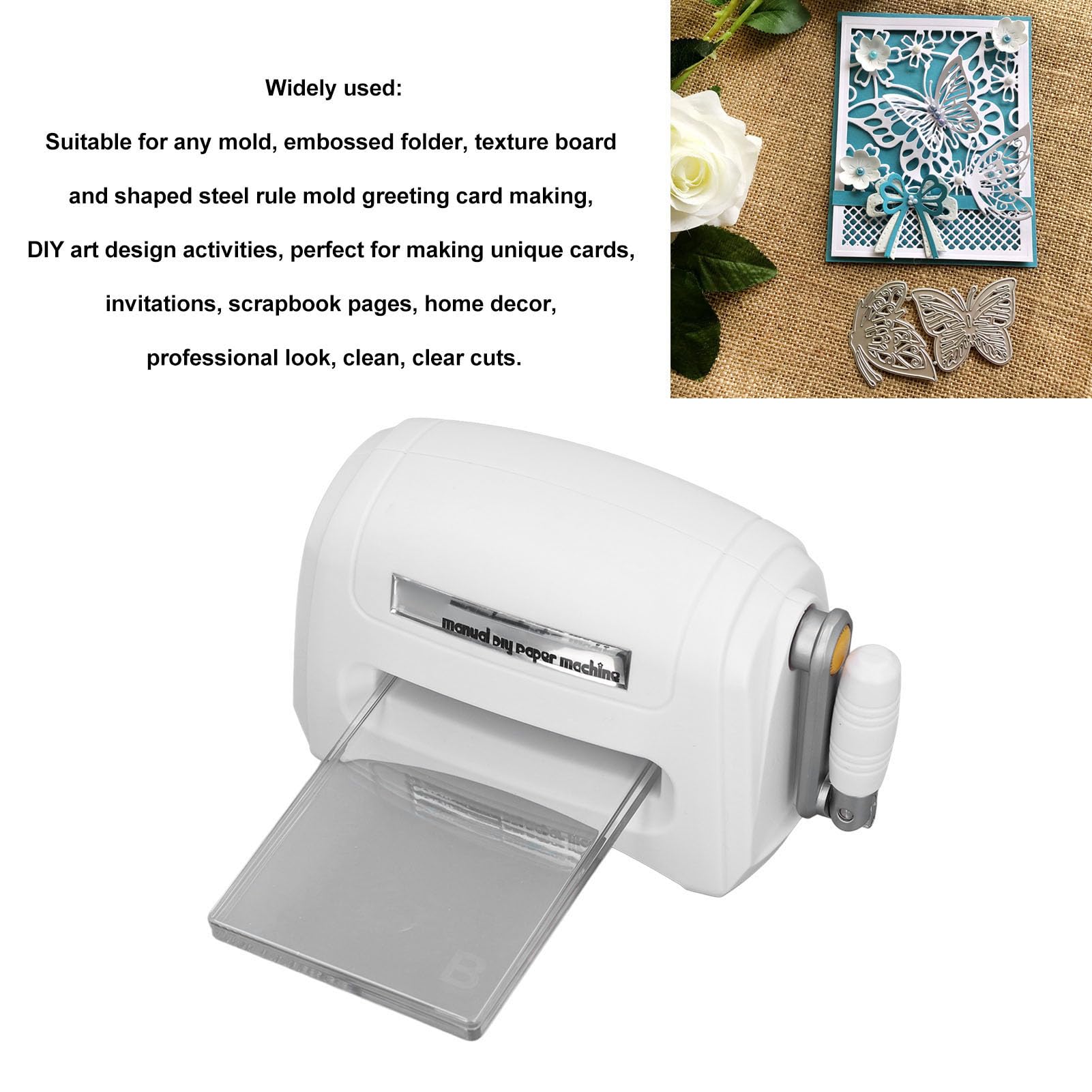Macchina per Fustellatura e Goffratura, Mini Fustellatrice Manuale Fai-da-te Ripetibile con Pannelli di Supporto, Forniture Portatili per Scrapbooking Artigianale
