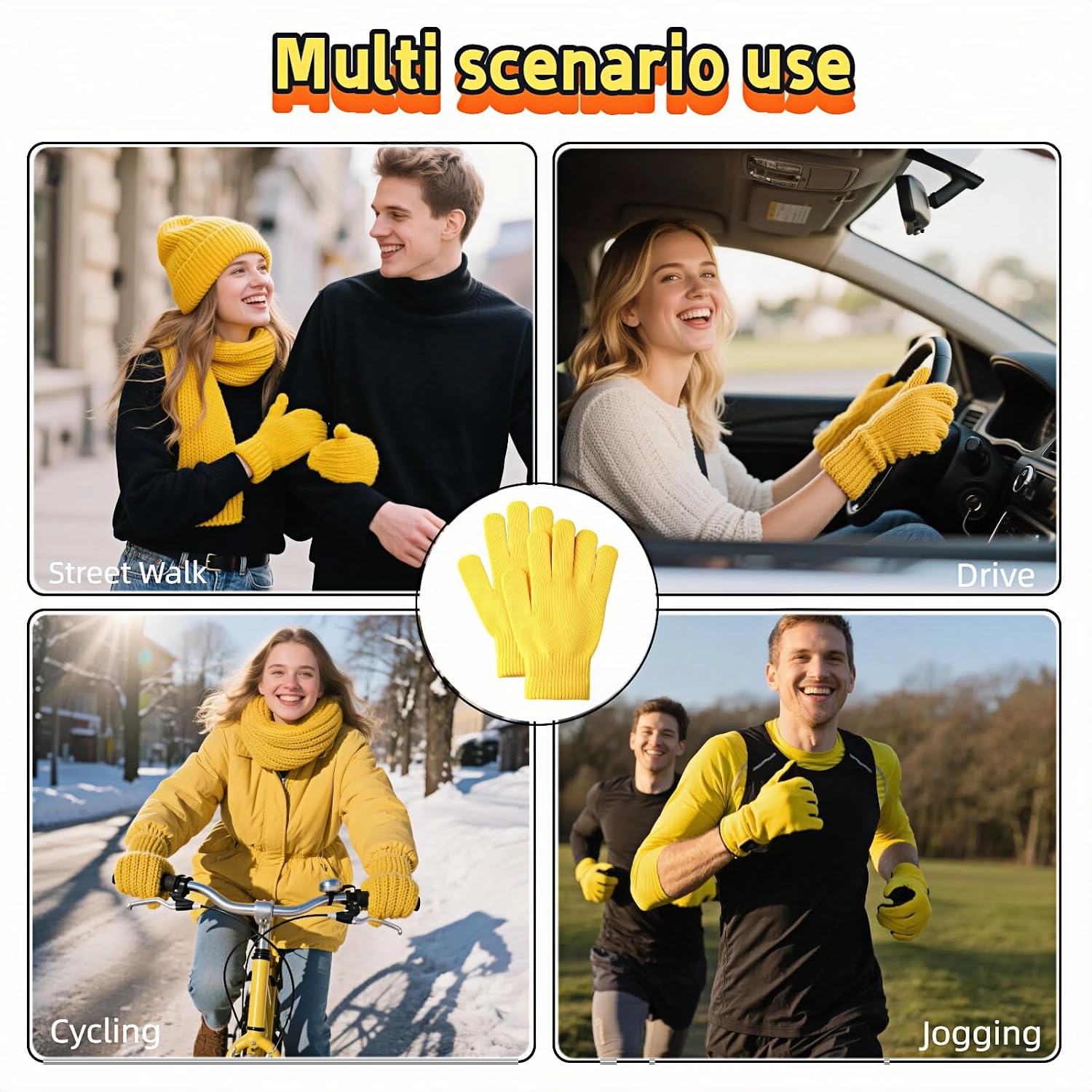 Btolin Minimalist Winter Knit Gloves for Men&Women,Thermal Knit Gloves Windproof Warm Riding Driving Outdoor Sports