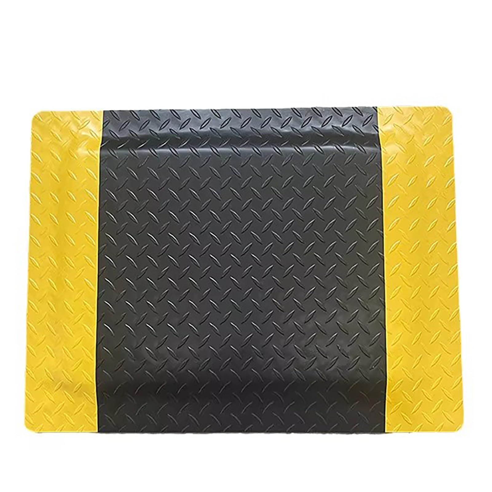 Tappetino antifatica spesso 20 mm con bordo giallo, tappetino ergonomico for uso industriale in ufficio, magazzino(100x100cm/39.4x39.4in)