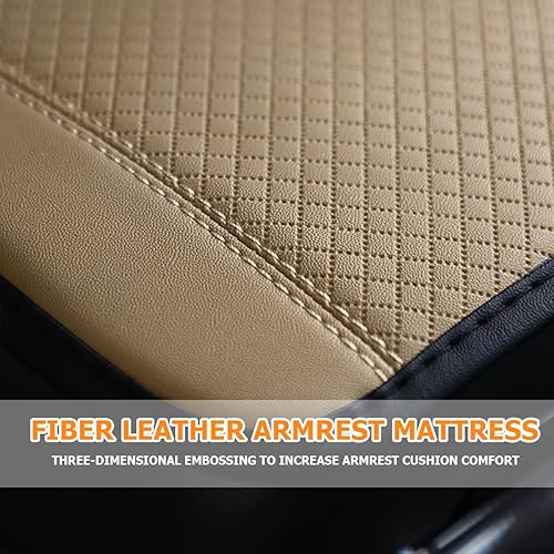 Miniatura 3 de Tapete de almacenamiento para reposabrazos de automóvil, funda de cuero de fibra para consola central de automóvil, accesorios para protección