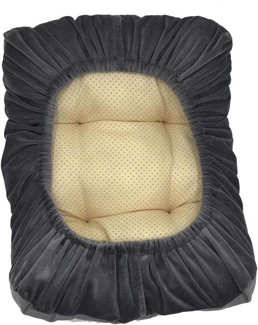 Sigmat Rectangle Stool Cover Cushion Padded Saddle Seat Counter Stool Cover Grey 10"x18"