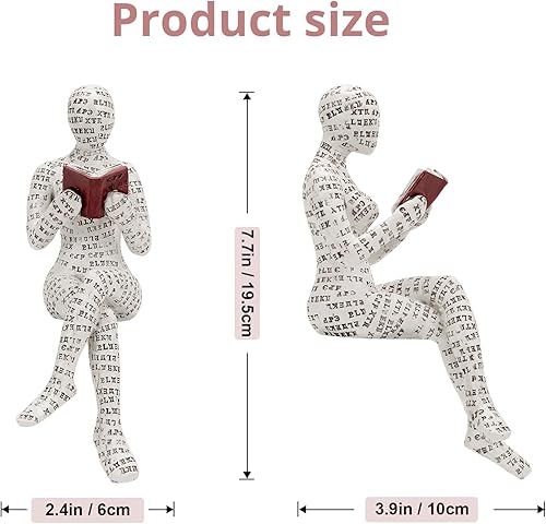 Miniatura 2 de puthiac Esculturas Decoración del hogar Moderna - Estatua de mujer de lectura, escultura de pensador, decoración moderna abstracta para el hogar,