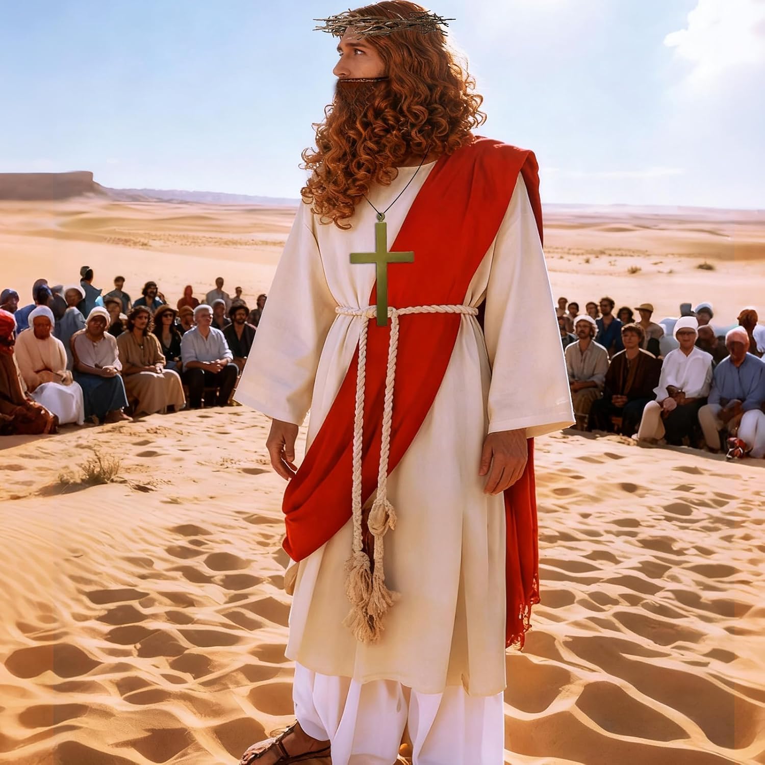 Jesus Costume Suits Jesus Outfit Set Christ Dress up Biblical Character Adult Men Robe for Religious Performance Christmas Party Cosplay - Image 8