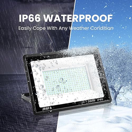 Vista 12 de Luces de inundación LED de 100 W para exteriores, luz de trabajo LED de 10000 lm con enchufe, luz blanca diurna de 6500 K, luces de seguridad Negro