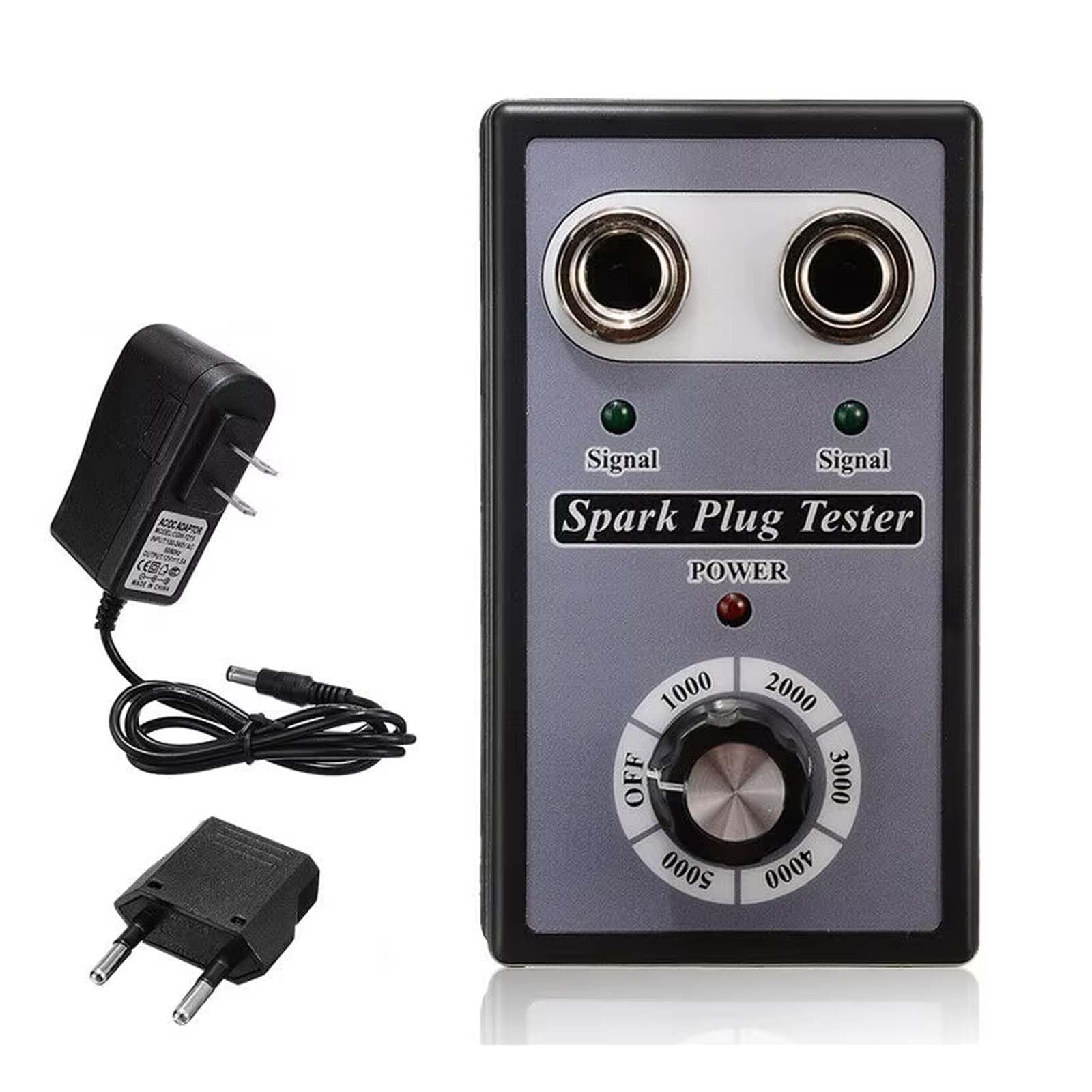 Comprobador de Bujías de Doble Orificio Ajustable de 12V, Comprobador de Bobina de Encendido de Motocicleta y Automóvil, Detector de Chispas