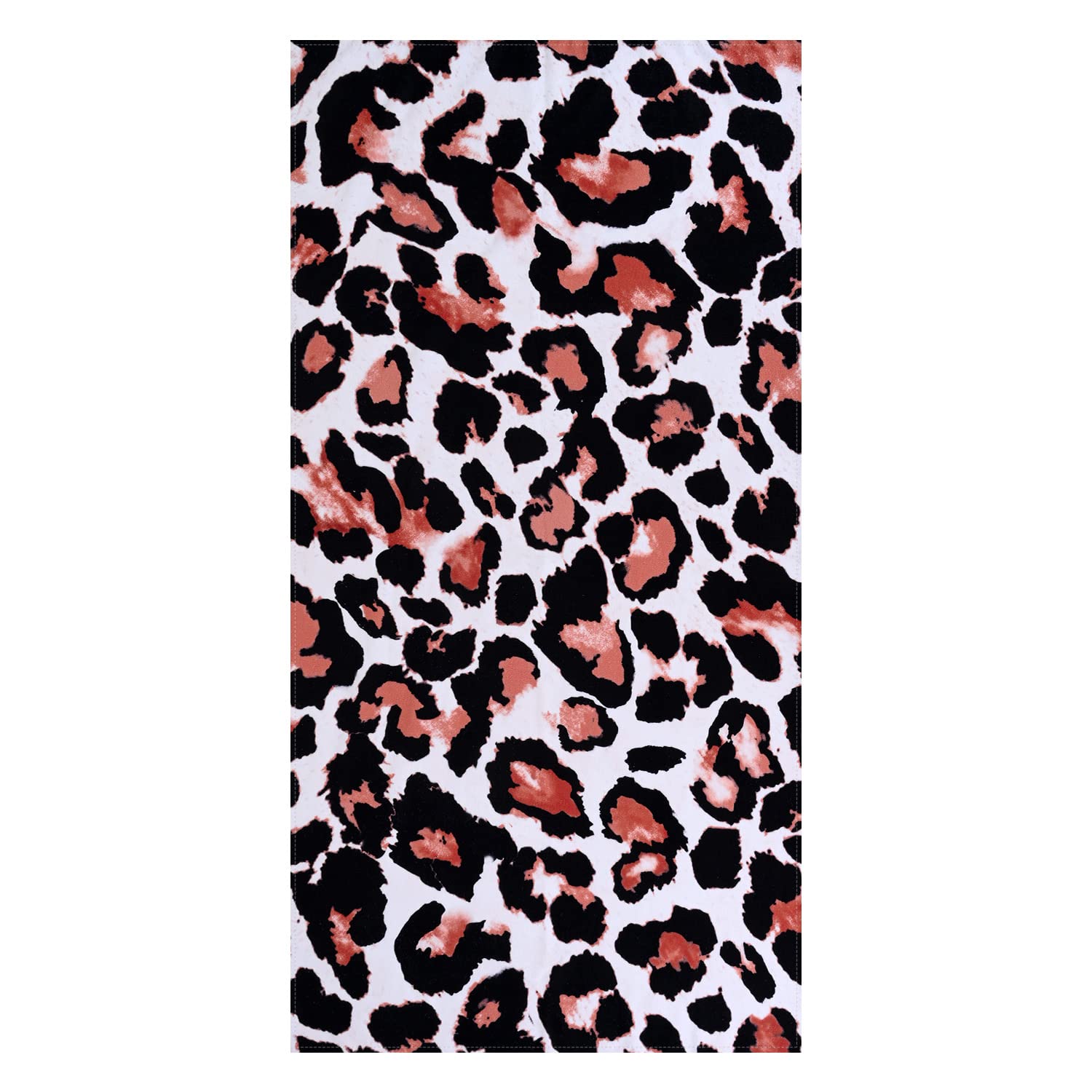LIVILAN Leopard Cheetah Print Beach Towel, 30”x60”, Microfiber, Lightweight, Thin, Quick Dry, Sand Proof, Ideal for Swim, Bath, Pool, Unique Black and