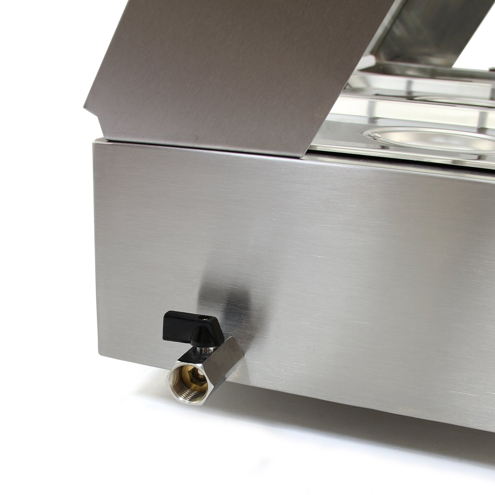 Vitrina Calienta Comida Eléctrica+3 Sártenes con Tapas de Acero Inoxidable (Capacidad 3 x 5.5L) Incluidas Calientaplatos Servidor Buffet Comida Caliente 2 Años Garantía para Cocinas Restaurantes Bares
