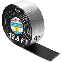 Extra Wide Pipe Insulation Wrap 4" x 32.8 Ft, Self Adhesive Foam and Foil Tape for Winter Freeze Protection, AC Line Insulation Cover for Outdoor HVAC Tube Water Copper Pipes, Reduce Heat Loss