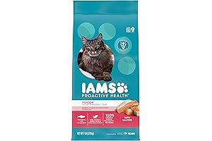 iams Proactive Health Adult Indoor Weight & Hairball Care Dry Cat Food, Salmon, 7 lb