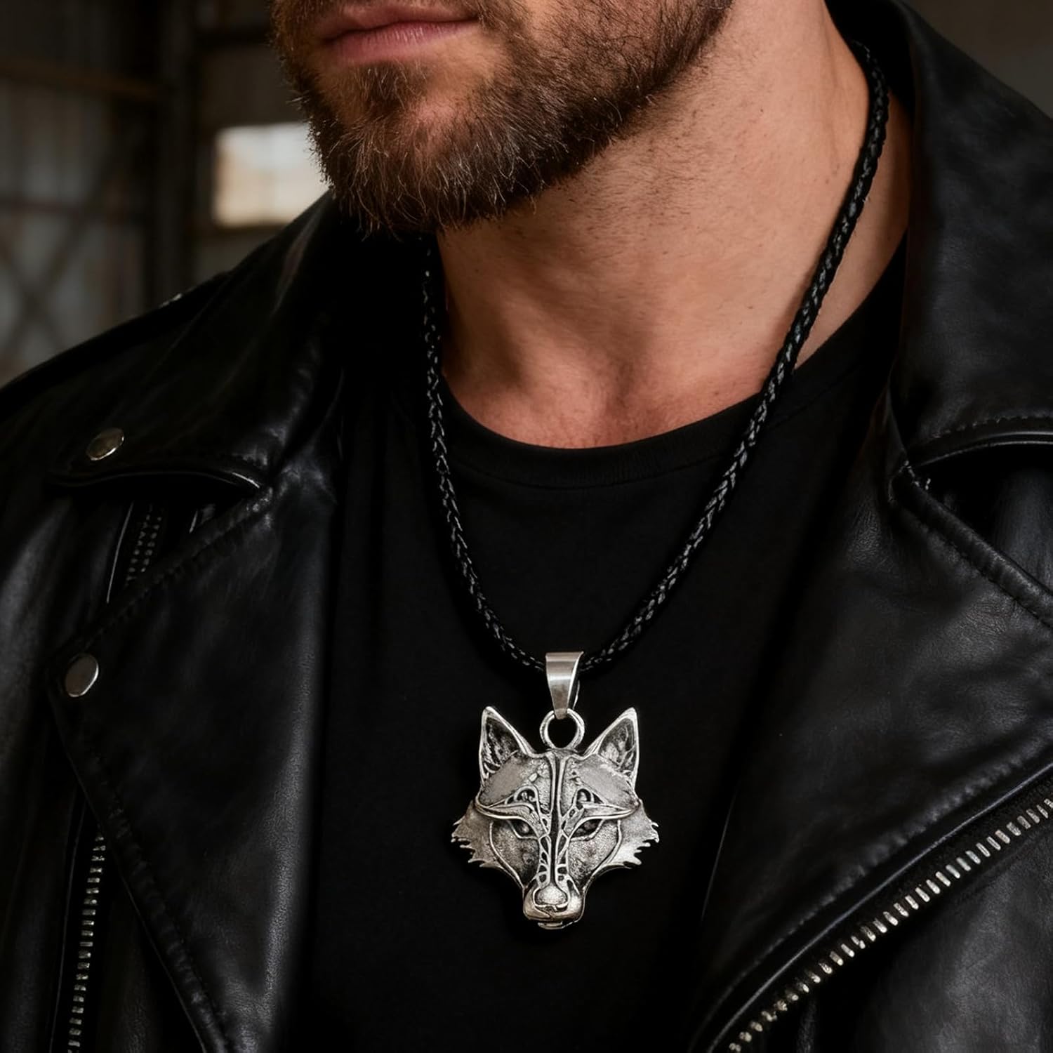 Wolf Necklace for Men Gifts Viking Wolves Head Pendant Collection Jewelry Wolf Necklace - Image 6