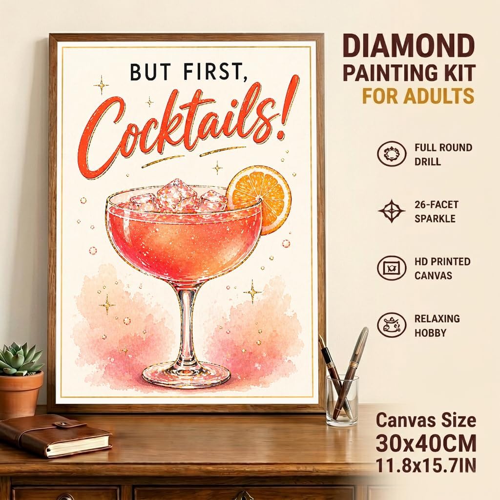 TOPCLTV Cocktail Diamond Art Kits for Adults, 5D Bar Diamond Painting image 5