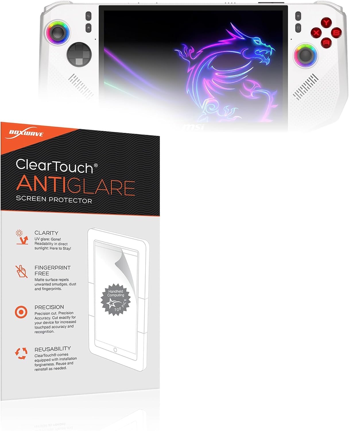 BoxWave Screen Protector Compatible With MSI Claw A8 BZ2EM (8 in) - ClearTouch Anti-Glare (2-Pack), Anti-Fingerprint Matte Film Skin