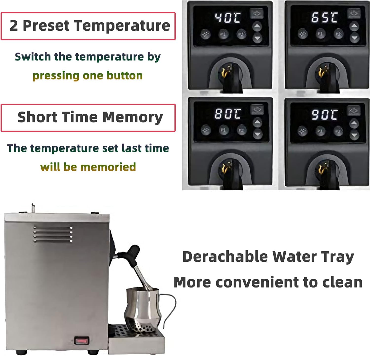 Commercial Milk Steamer 220V Milk Frother Automatic Electric Coffee Frothing Machine Steam Milk Bubble Machine