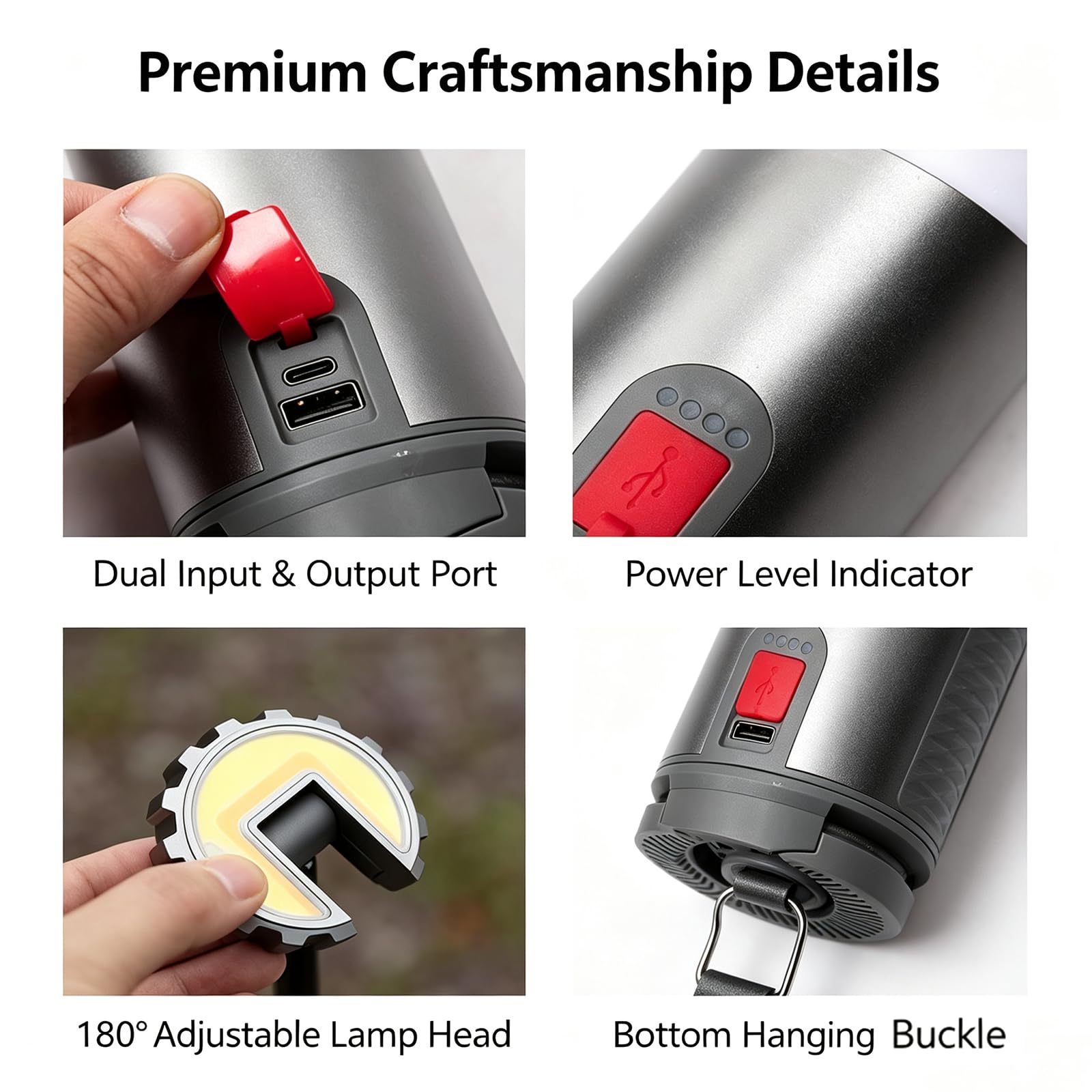 Lampe de camping à trépied télescopique avec télécommande, 5 luminosités