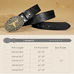 Western Leather Buckle Belt for Men Women Cowboy Cowgirl Longhorn Bull Pattern Floral Engraved Buckle Belt Gifts JASGOOD