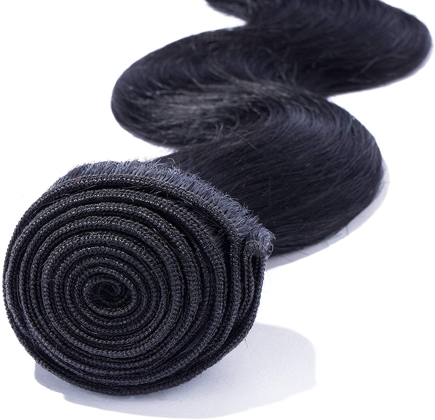 24"(60cm) SEGO Extensiones Cortina Pelo Natural Rizadas sin Clip Cabello Humano Brasileño [#1B Negro Natural] Brazilain Human Hair Bundles Body Wave (1 Pieza,100g)