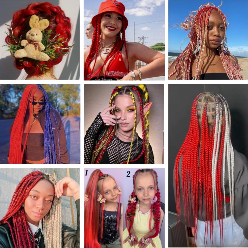 YDDM Capelli Per Treccine Africane Morado Extension Treccine Texture Yaki Easy Install per Principianti 32 Pollici 3 Pezzi Capelli Leggeri e Naturali per Box Braids, Twist e Crochet — view 54