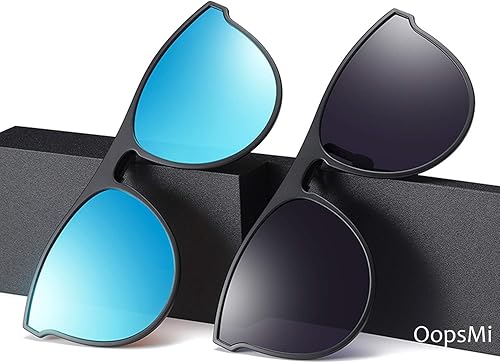 Miniatura 2 de OopsMi Gafas de sol polarizadas con clip TR90 con marco abatible para lentes recetados (lente negra)