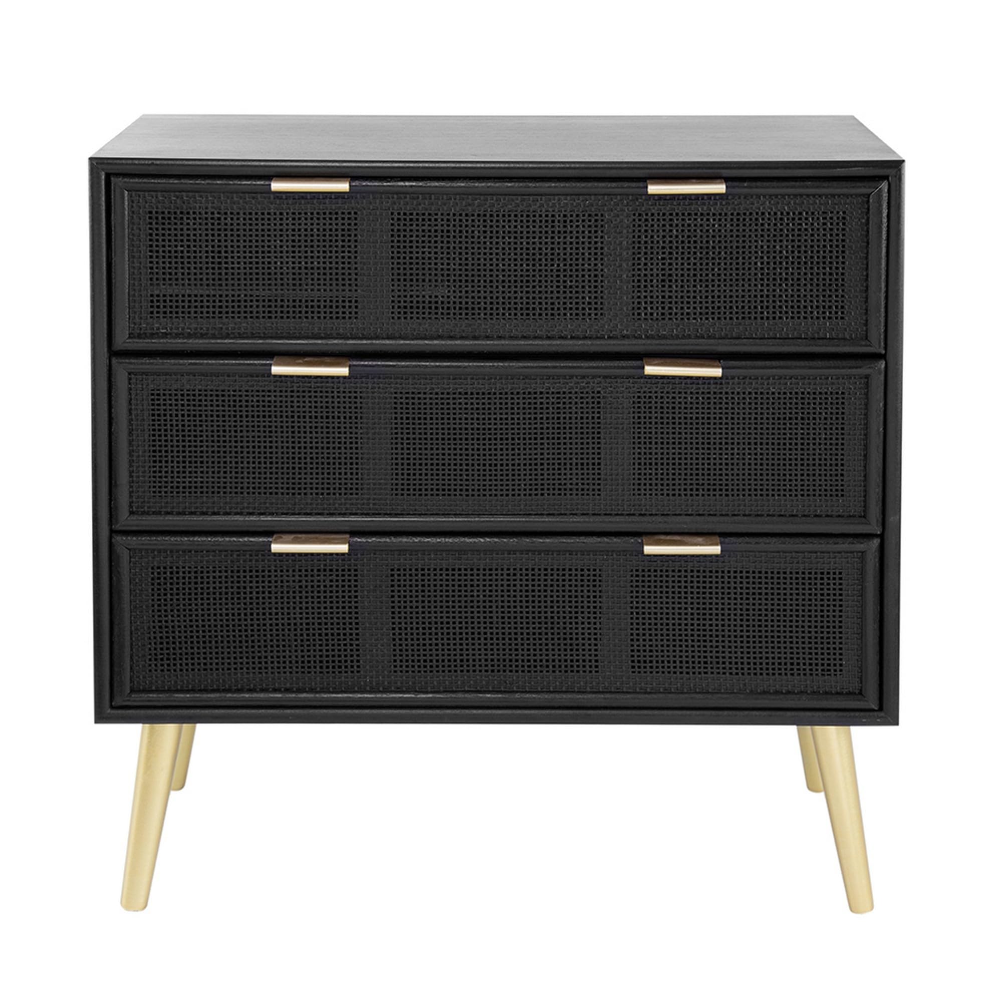 black dresser with pre-woven rattan drawers LuxenHome and Brown Wood 6-Drawer 74.5 inches Height SICOTAS 7 Drawer Dresser for