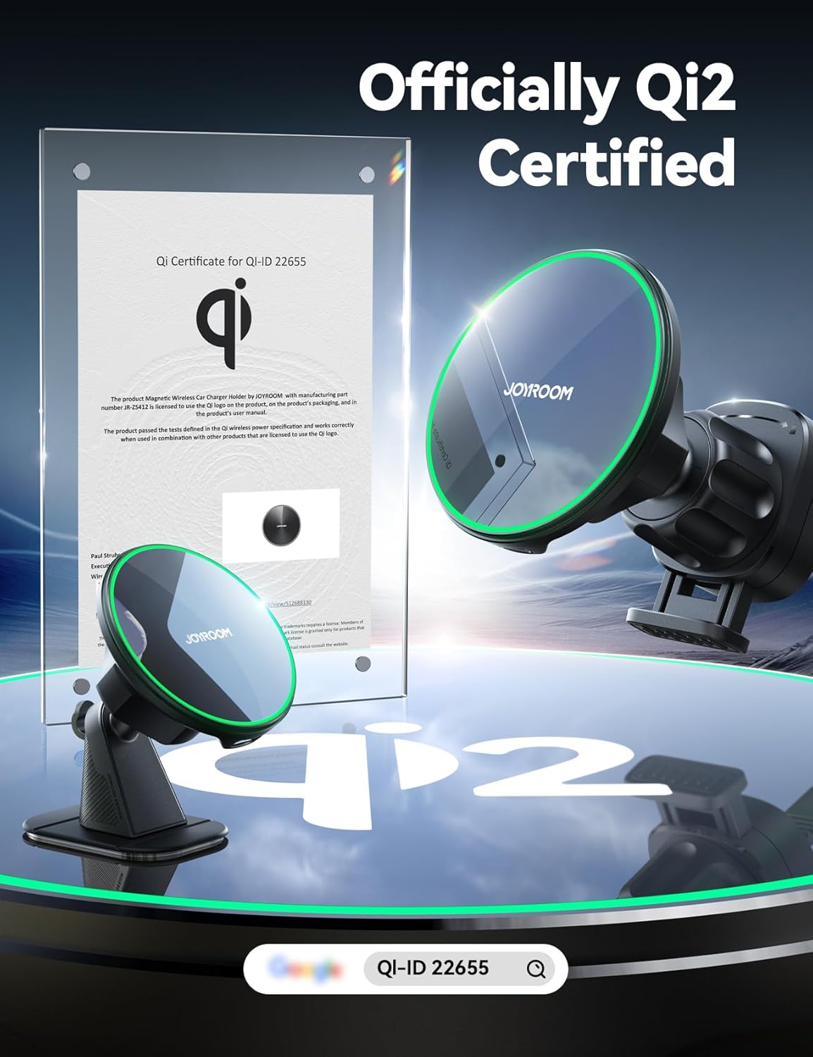 JOYROOM for Qi2 15W MagSafe Car Mount Charger, Qi2-Certified MagSafe Car Charger for Air Vent/Dashboard, Magnetic Wireless Car Holder Fit for iPhone 16 Pro Max Plus 15 14 13 12 - Image 2