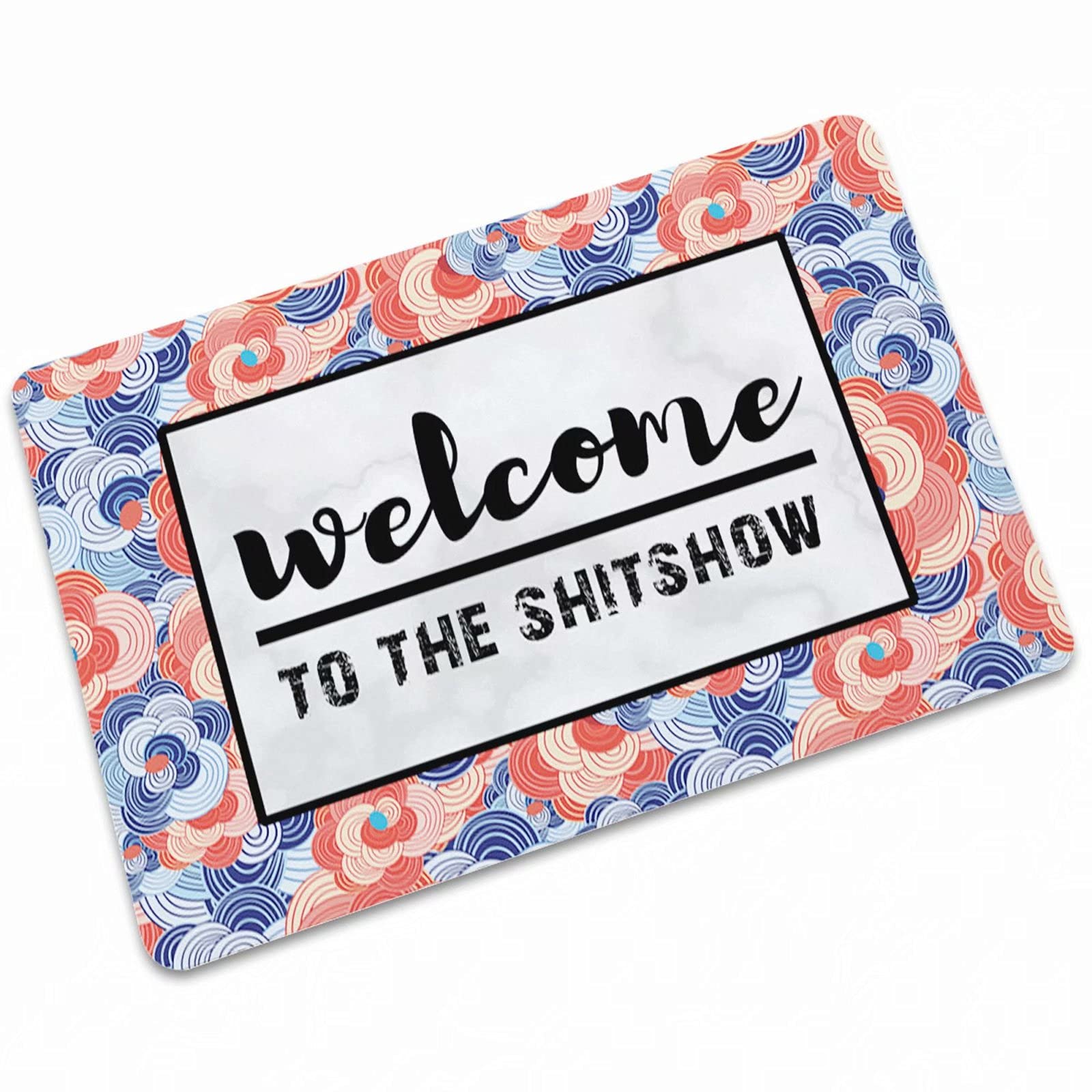 Welcome To The Shitshow wycieraczka wejściowa mata podłogowa, dywaniki do przedpokoju, zewnętrzna wycieraczka drzwi wejściowe zewnętrzna wycieraczka patio dywan brud łapacz błota, niebieski, 60 x 119