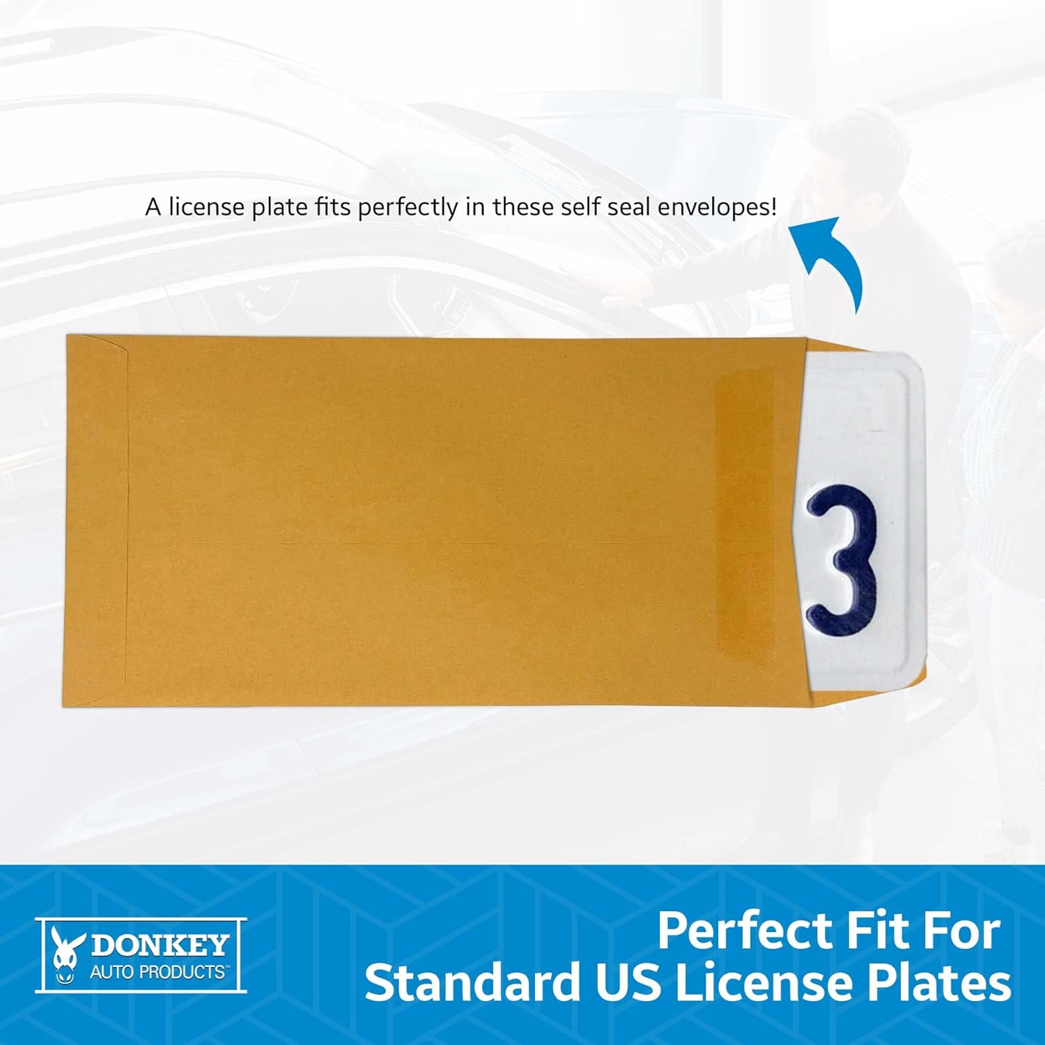 Blank License Plate Envelopes (Press and Seal)
