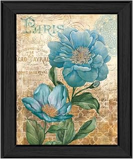 "Paris Blue II" By Ed Wargo, Printed Wall Art, Ready To Hang Framed Poster, Black Frame
