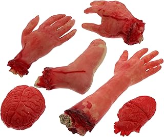 VOSAREA 6pcs Halloween Blood Props Severed Body Parts Scary Broken Body Parts for Haunted House Halloween Vampire Zombie Party Decorations Supplies