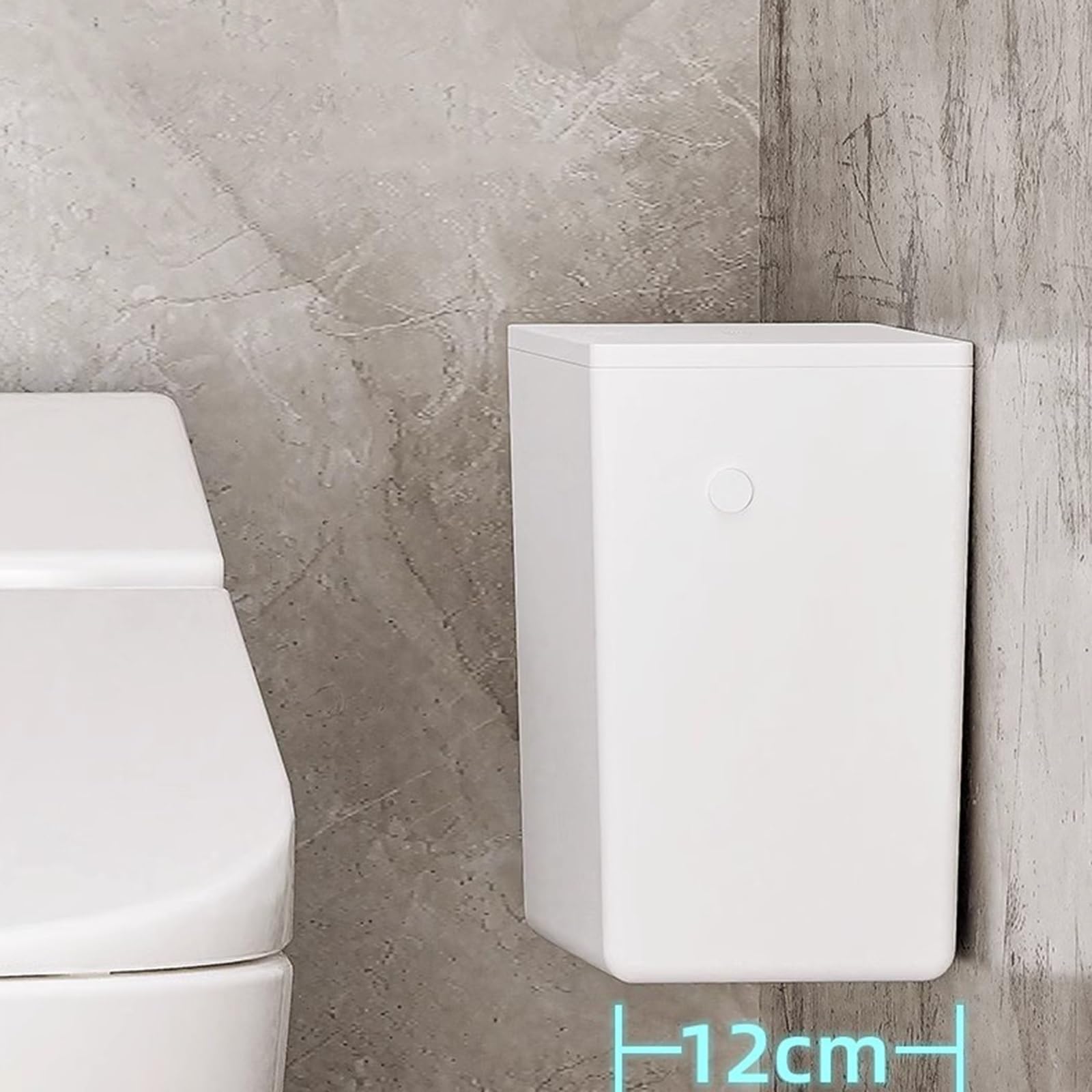 Cestino for rifiuti da bagno da 6 litri montato a parete con coperchio Cestino for rifiuti da appendere alla cucina Cestino for rifiuti in plastica