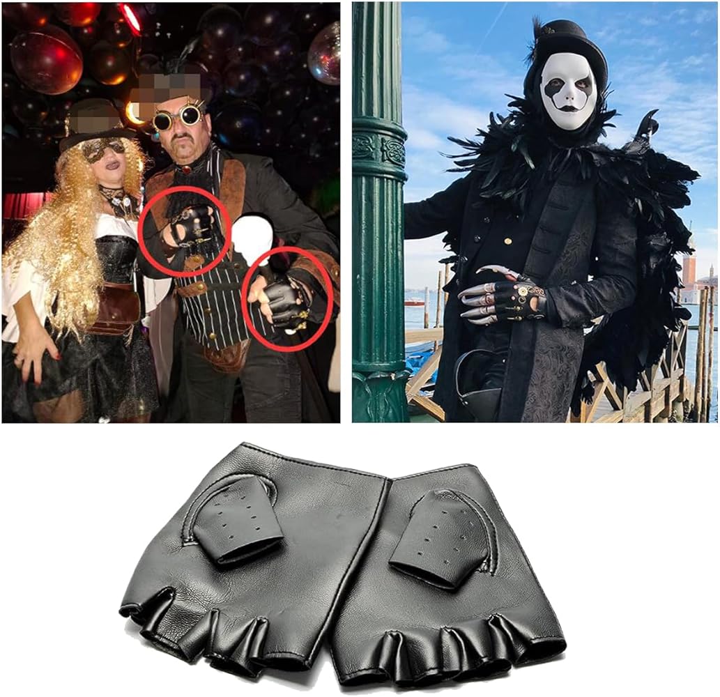 YAOGUI Viktorianische Fingerlose Handschuhe - Gothic Punk Style Für Cosplay & Mittelalter-Events