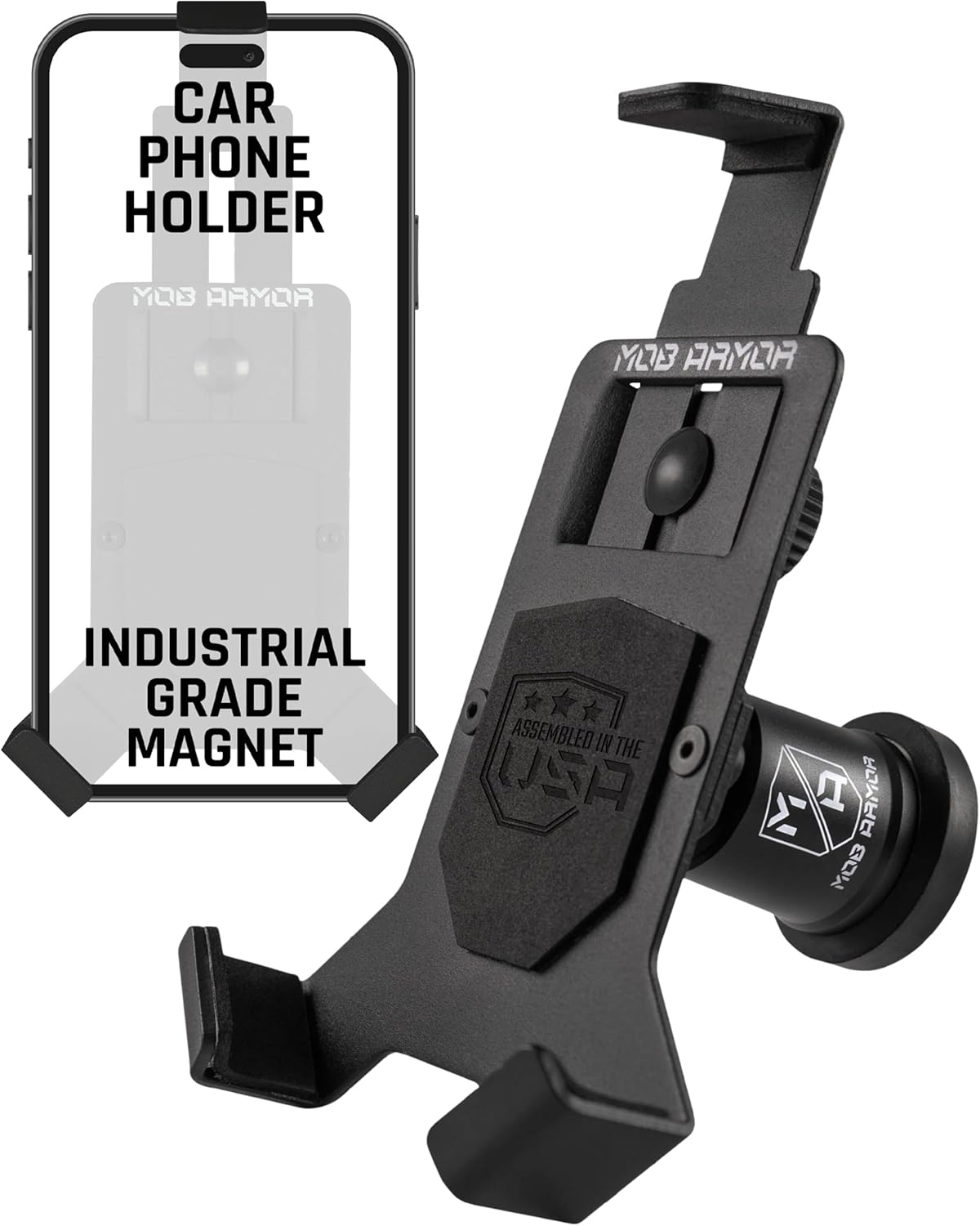 Mob Armor Heavy Duty Magnetic Phone Mount for Car - Universal Car Phone Holder for iPhone & Android, Strong Magnet for Off-Road & Commercial Vehicles, Cell Phone Car Accessories for Women & Men