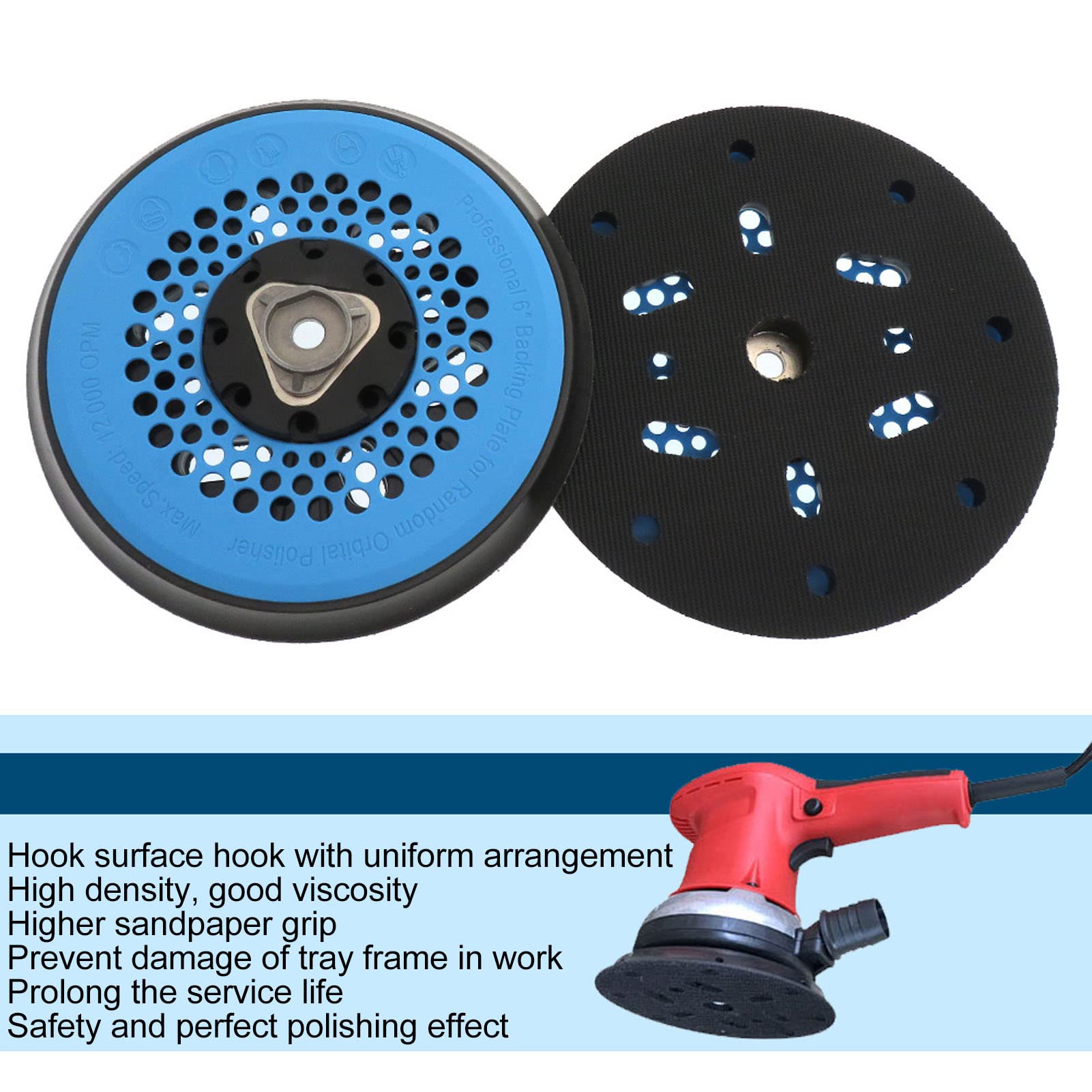 Sander Pad 17 Hole Random Orbital Sanding Replacement Pads for Electric Polishing Wheel