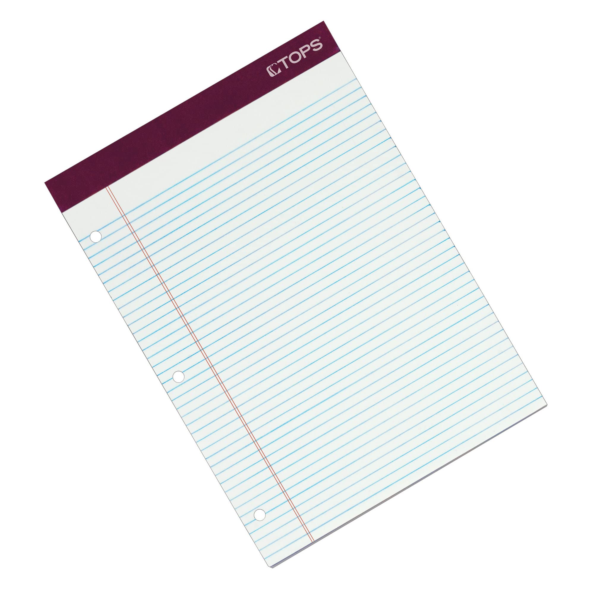 TOPS Docket Gold Writing Pads, 8-1/2" x 11-3/4", Narrow Rule, 3-Hole Punched, White Paper, 100 Sheets, 2 Pack (99706) - Image 5
