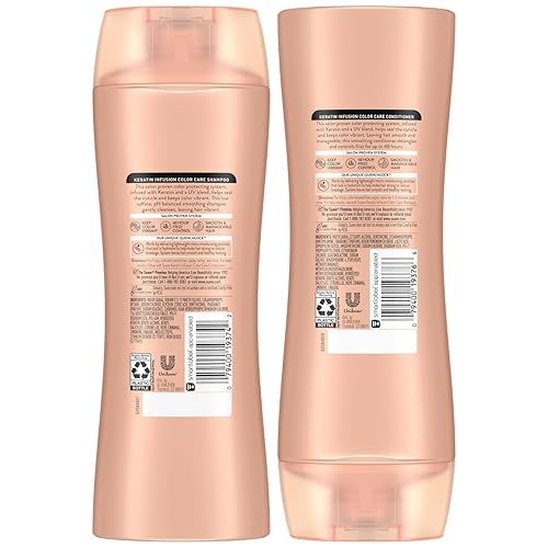 Miniatura 9 de Suave Juego de champú y acondicionador, infusión de queratina, cuidado del color  tratamiento capilar con queratina, desenredante y control del