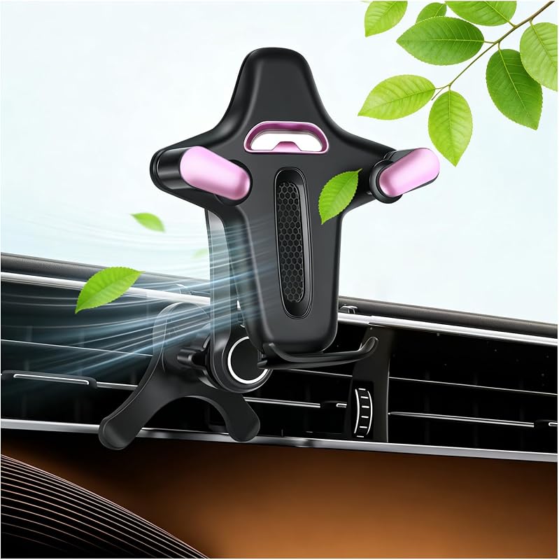 Suporte de Celular para Saída de Ar Automotiva com Trava Automática e Rotação de 360° Ziqintech Y1 Rosa
