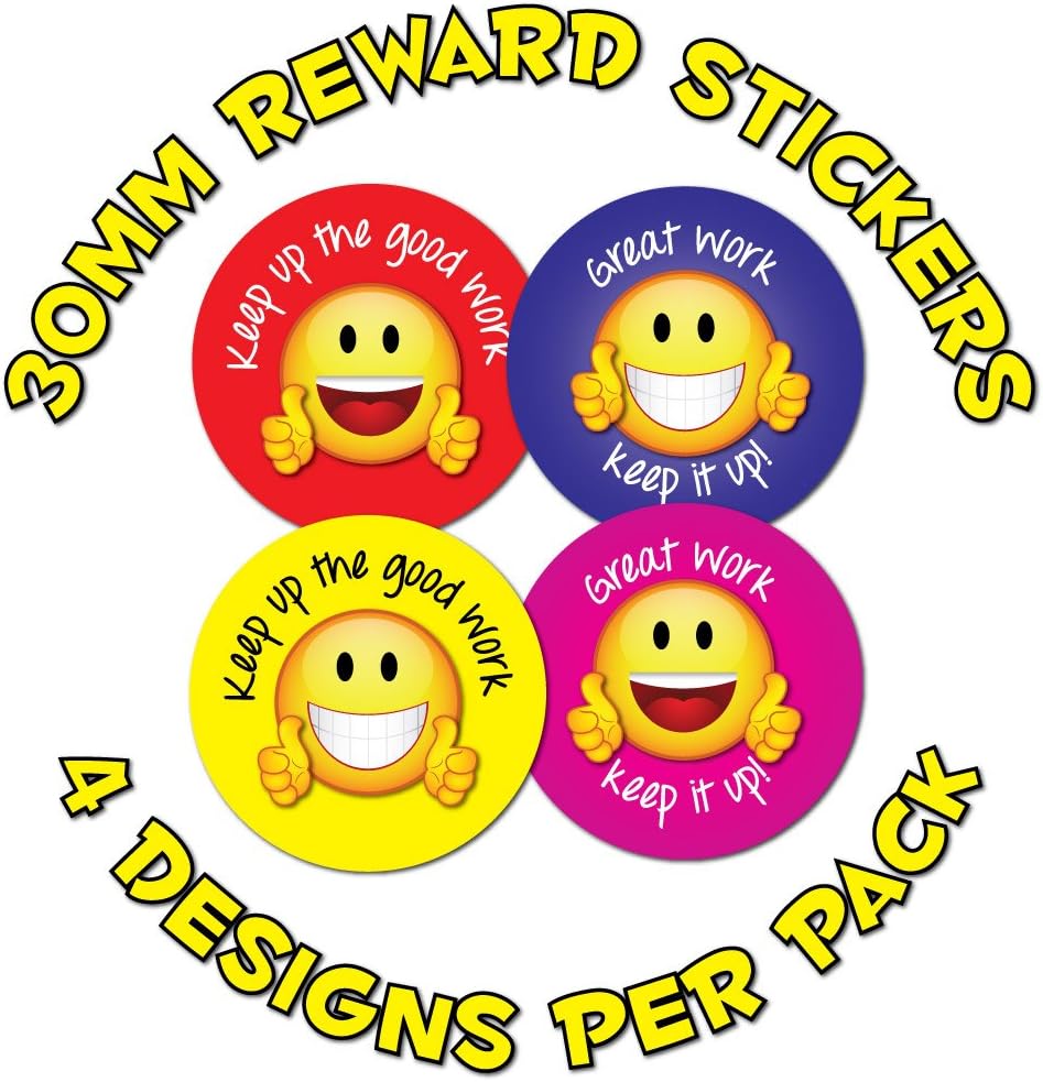 144 x 30mm 'Great Work' - Childrens Reward Stickers - Schools,Teachers, Parents