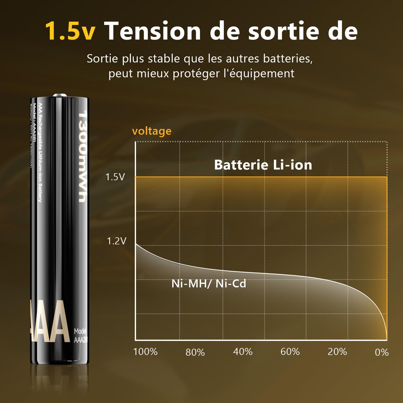 Piles au Lithium Rechargeables avec Chargeur (4 piles AA + 4 piles AAA), Organisateur de batterie, 3700 mWh Haute Capacité - 2500 Cycles Longue Durée - Chargeur Rapide Inclus