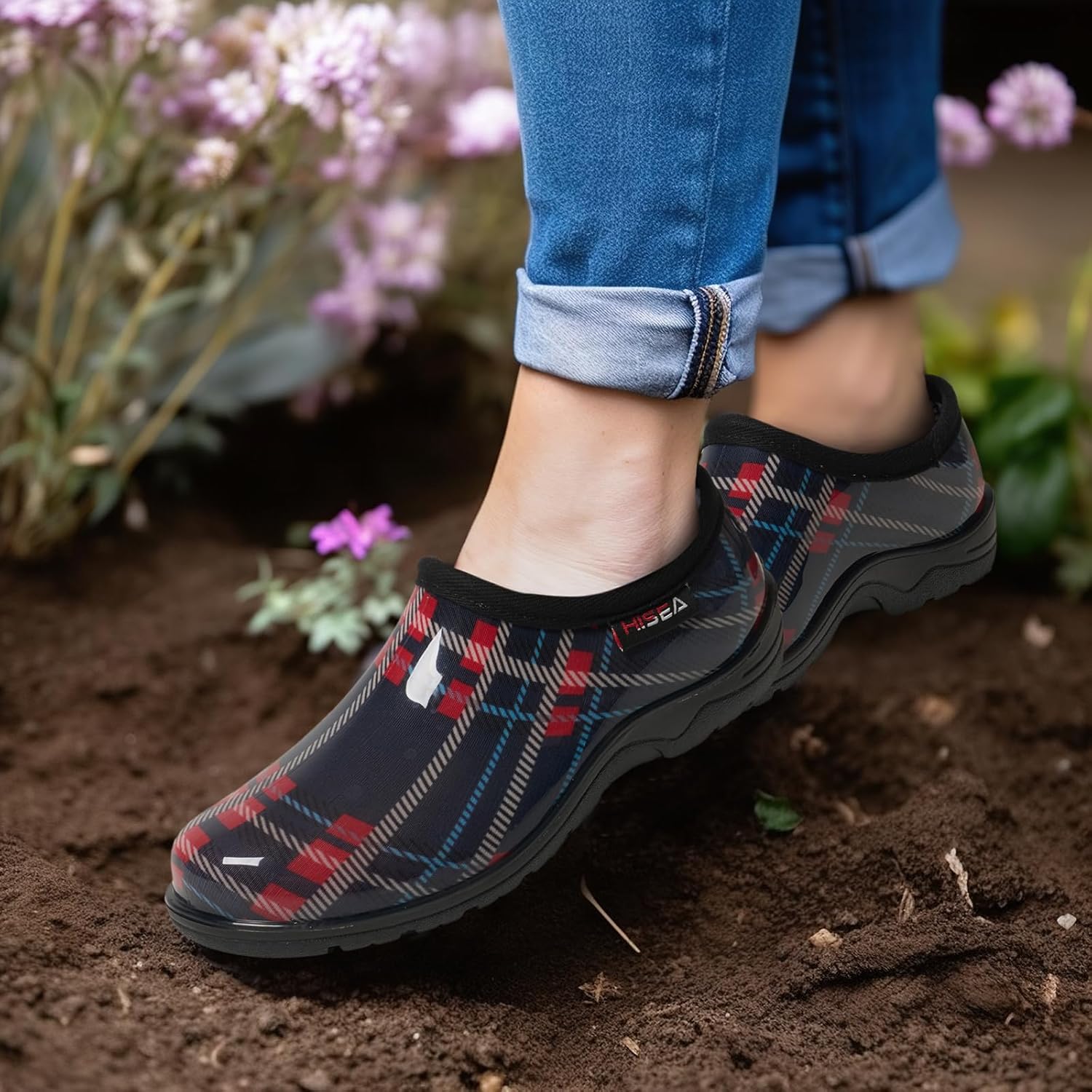 HISEA Waterproof Garden Shoe for Women Outdoor Slip-On Rain Boots Rubber... - Picture 14 of 55