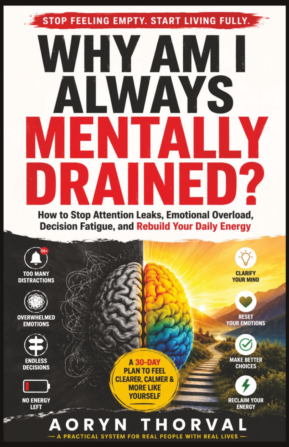 Why Am I Always Mentally Drained?: How to Stop Attention Leaks, Emotional Overload, Decision Fatigue, and Rebuild Your Daily Energy (The Mental Energy Series By Aoryn Thorval)