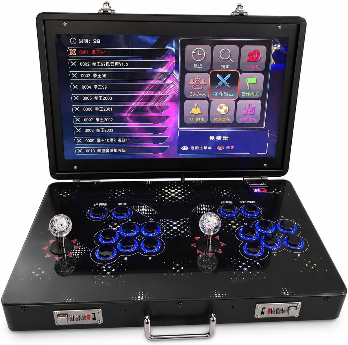 Mini console portatile di gioco arcade, schermo a 21 pollici, scatola