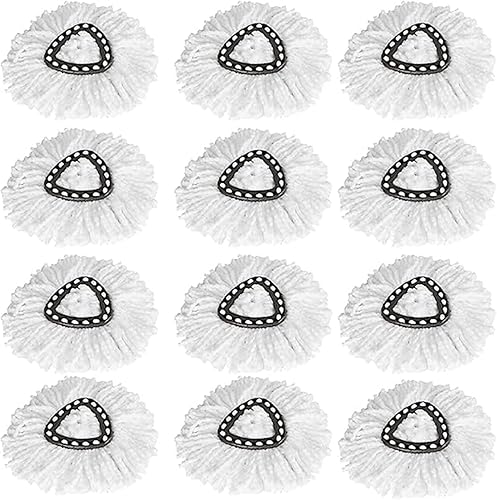 Paquete de 12 cabezales de repuesto para trapeador compatibles con O Cedar EasyWring Spin Mop  Recambios de trapeador 100% microfibra, limpieza