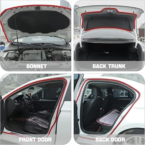 Miniatura 6 de Tira de sellado de goma autoadhesiva de doble capa para puerta de automóvil, 5 agujeros, aislamiento de ruido, protector de bordes, accesorios