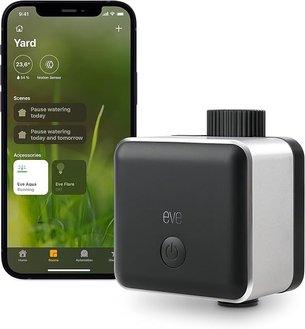 Eve Aqua  Smart Water Controller for Apple Home App or Siri, Irrigate Automatically Withschedules, Easy to Use, Remote Access, No Bridge, Bluetooth, HomeKit