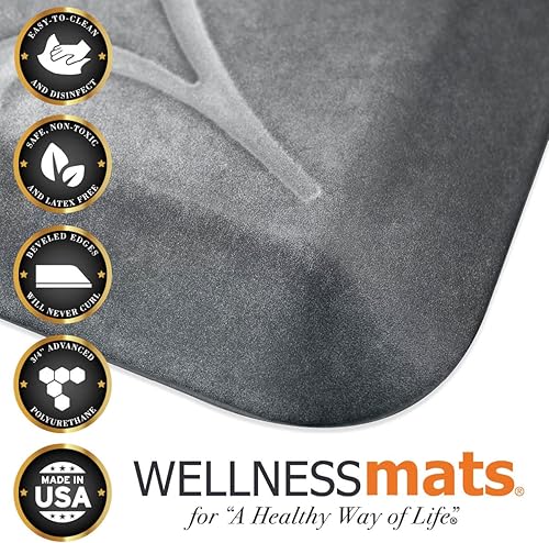Miniatura 2 de WellnessMats Bella - Tapete antifatiga de 34 pulgadas, antideslizante, duradero, no tóxico, 24 x 36 x 34 pulgadas, color pizarra