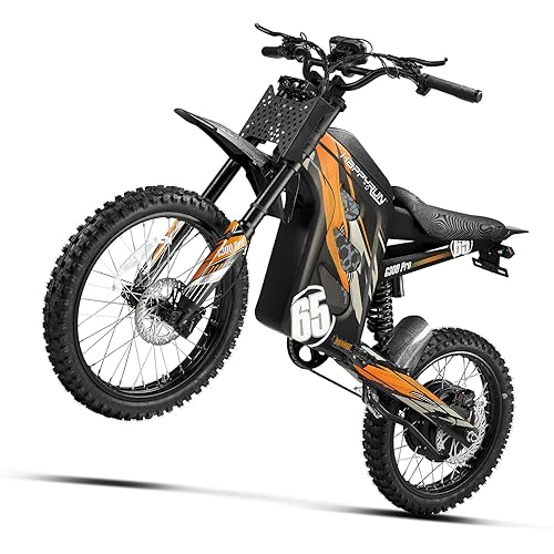 HAPPYRUN Electric Dirt Bike 6500W Peak Motor 72V 30Ah Battery Electric Bike for Adults 50MPH Top Speed 70+ Mile Range Ebike Hydraulic Brakes Electric Motocycle G300pro
